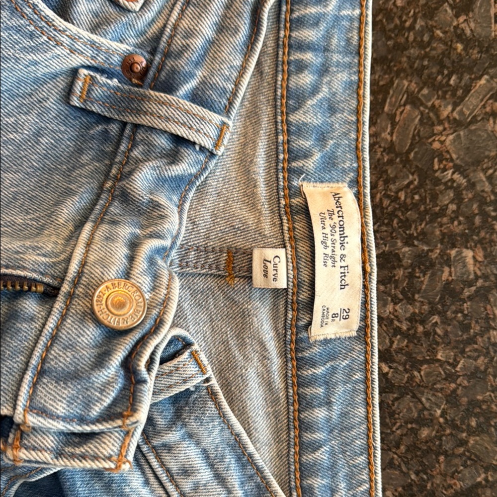 Abercrombie & Fitch Light Blue Denim Jeans. The 90s straight ultra high rise